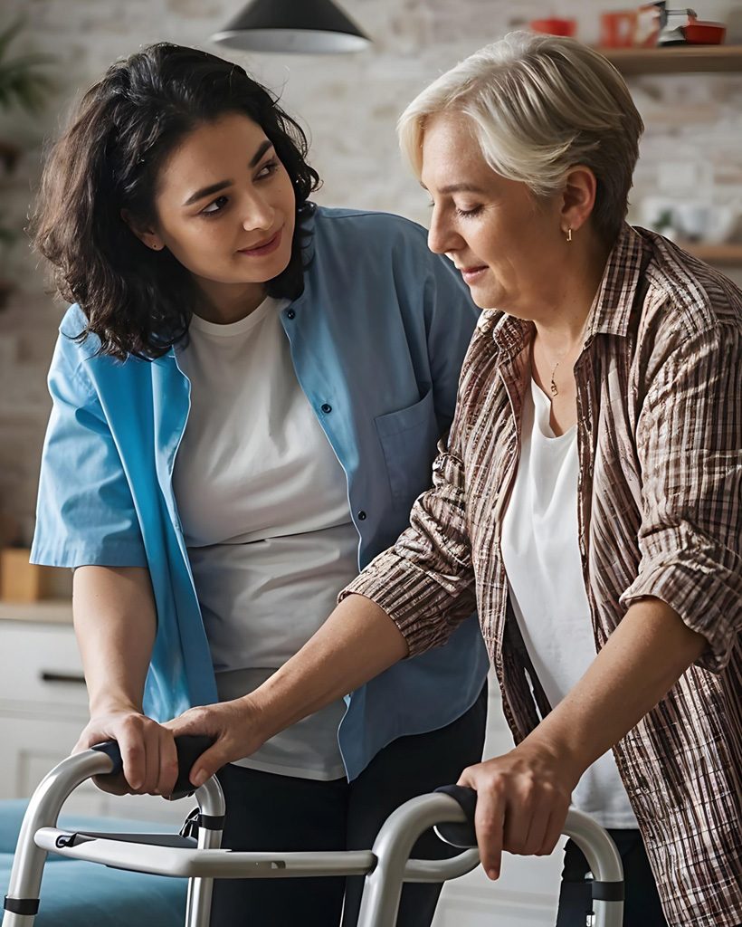 outreach and supported living-carer helping out